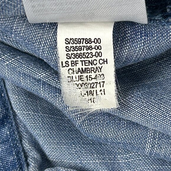 Banana Republic Shirt Womens XL Chambray Boyfriend Fit Button Back Pullover Blue - Picture 13 of 13